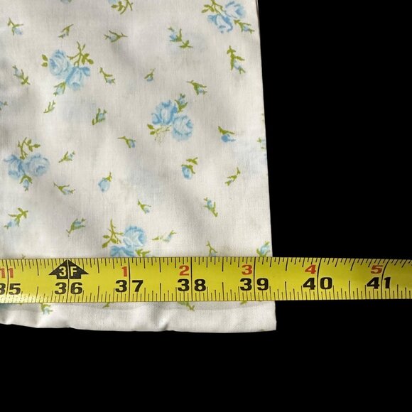 Vintage King Pillowcase 1960s Floral JCPenney USA Blue Flowers Lace Mid Century - Picture 8 of 8